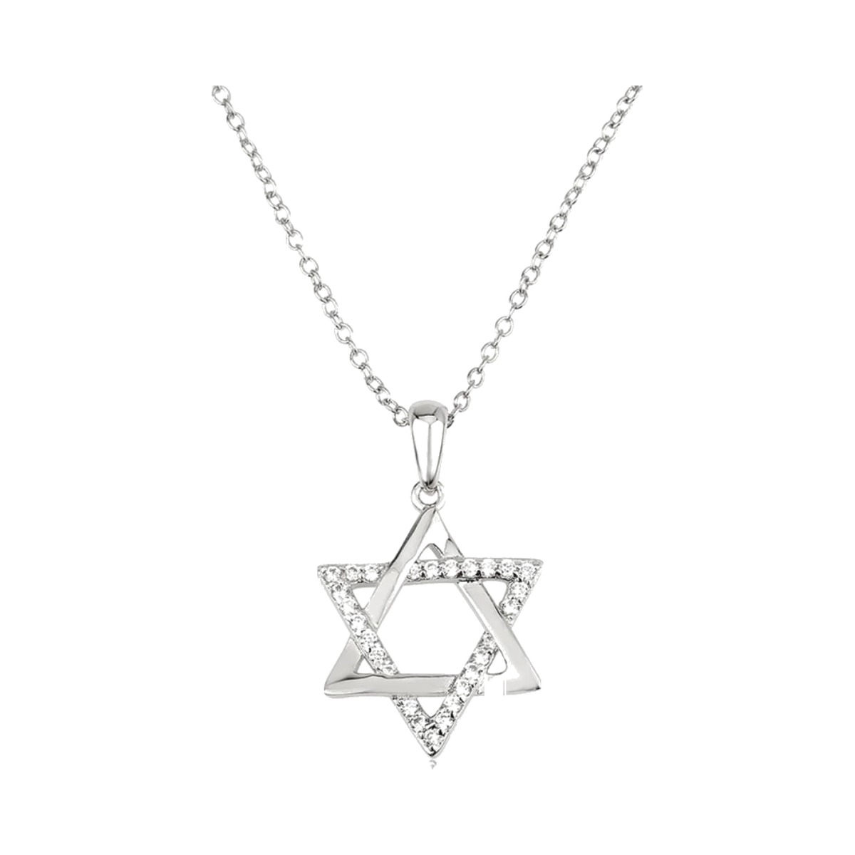 שרשרת מגן דוד חצי שיבוץ